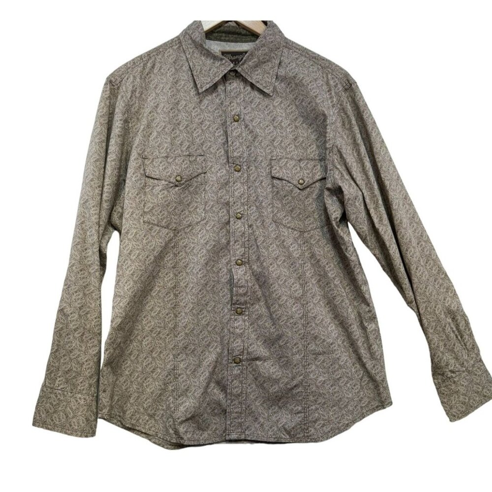 Wrangler Retro Premium Western Cotton Mens Shirt L Button-Down Paisley Pattern